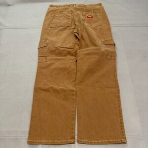 Dickies Y2K Women Brown Canvas Cargo Pant 11/30x27 Relax Baggy Wide Skate-5072